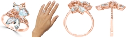 LALI Jewels Aquamarine (2-5/8 ct. t.w.) & Morganite (2-1/4 ct. t.w.) Statement Ring 14k Rose Gold